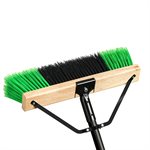 Ryno stiff Push Broom PVC 24in Green / Black 60in Braced Handle