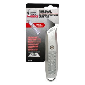 Utility Knife with Fixed Blade Includes 3 blades