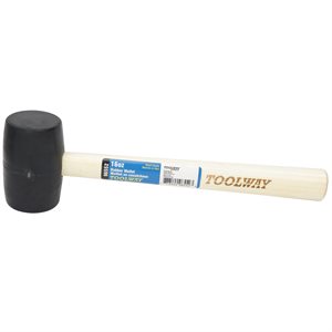 Rubber Mallet With Wood Handle 16oz Black Head