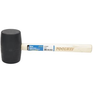 Rubber Mallet With Wood Handle 32oz Black Head