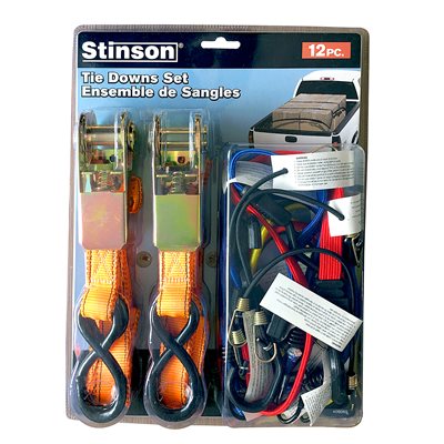 12PC Tie Down Assorted Styles Set