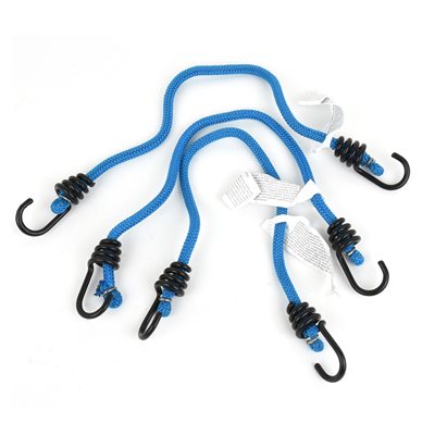 Tie Down Stretch Bungee Cords Blue 18in 3Pk