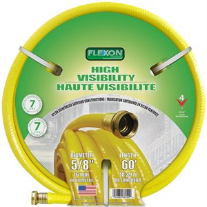 Water Hose Nylon Reinforced High Visability 5 / 8in x 60ft Yellow