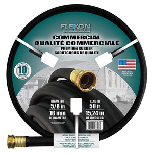 Water Hose Professional All Weather Rubber 5 / 8in x 50ft Black
