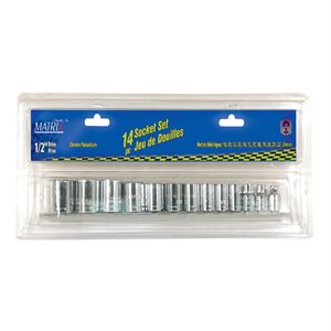 Socket Set 14pc ½in Dr. (Shallow) Metric