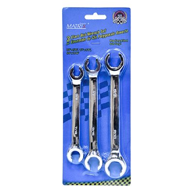 3PC Flare Nut Wrench Set - Metric