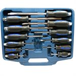 12PC Screwdriver With Go Through Shank & Hex Bolster Set