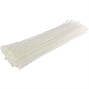 100PK Cable Ties 8in White