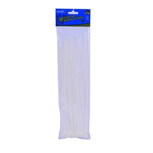 50PK Cable Ties 11-1 / 2in White