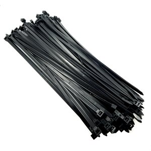 100PK Cable Ties 8in Black