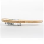 Wire Bristle Hand Brush 4 row Steel Bristles