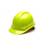 Hardhat RidgeLine; Cap Style 4 Pt Ratchet Suspension Hi Vis Lime