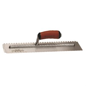Notched Trowel 16in x 4in (½in x ½in x ½in Sq Notch) MarshalLown 711Sd