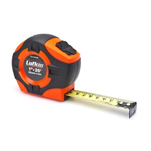 Tape Measure 26ft (8m) x 1in Metric / Imperial Hi-Vis Orange