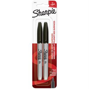 2PK Permanent Marker Fine Tip Black