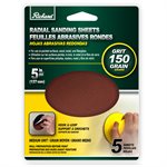 5In Round Sanding Sheet; Aluminum Oxide; Velcro Backing; 150 Grit (Pack 5)