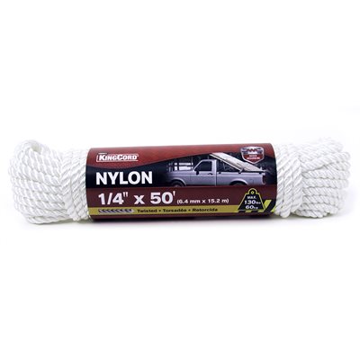 Twisted Nylon Rope 1 / 4" x 50' White