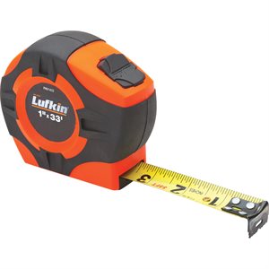 Tape Measure 33ft (10m) x 1in Metric / Imperial Hi-Viz Orange