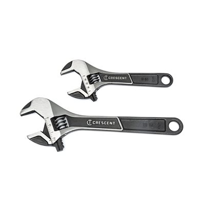 2 Piece Wide Jaw Adjustable Wrench Set 6in & 10in