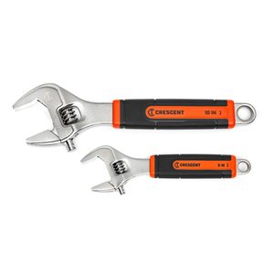 Adj Wrench Set 6 / 10in Chrome Cush Grip Cd