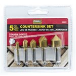 Drill Bits Wood Countersink Titanium Coated 5PC Set