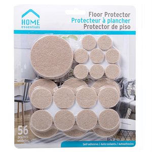 Self Adhesive Felt Floor Protectors Assorted Sizes 56Pk