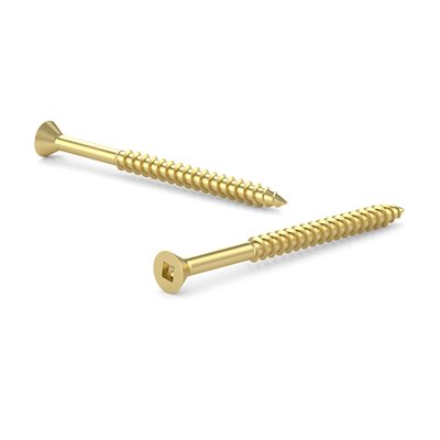 Screw Flat Head Socket Wood N°8 x 1in 100 / Pk Brass