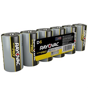 6PK Rayovac Ultra Pro Alkaline D Batteries