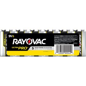 6PQ Piles Alcalines Rayovac Ultra Pro 9 Volt