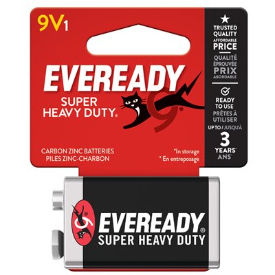 1PQ Piles Eveready Ultra-Résistantes 9 Volt