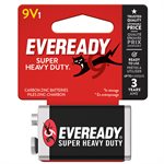 1PK Eveready Super Heavy Duty 9 Volt Battery