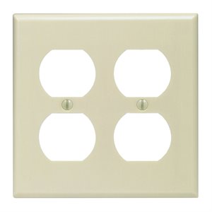 Duplex Outlet / Receptacle Wallplate 2-Gang Ivory