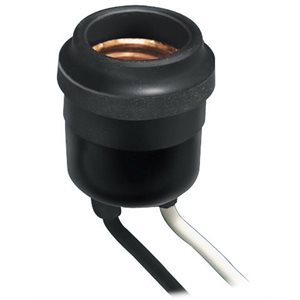 Lamp Socket Keyless Outdoor Single Circuit Pigtail Black