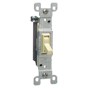 Toggle Framed Single-Pole AC Quiet Switch Ivory