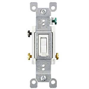 Toggle Framed 3-Way 3 Pole AC Quiet Switch White