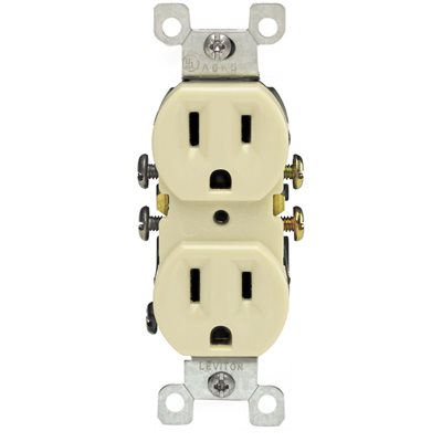 Duplex Receptacle 2 Pole 3 Wire Ivory