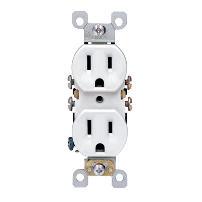 Duplex Receptacle 2 Pole 3 Wire White