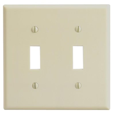 Toggle Switch Wall Plate 2-Gang Ivory