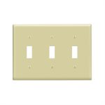 Toggle Switch Wall Plate 3-Gang Ivory