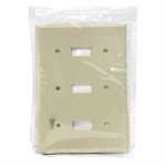 Toggle Switch Wall Plate 3-Gang Ivory