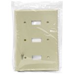 Toggle Switch Wall Plate 3-Gang Ivory