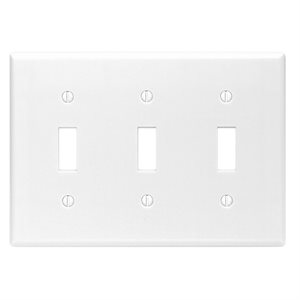 Toggle Switch Wall plate 3-Gang White