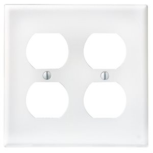 Duplex Outlet / Receptacle Wallplate 2-Gang White