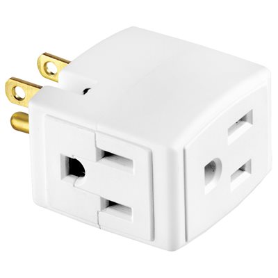 Adaptateur 3 Prises à 3 Fils Blanc