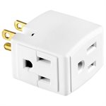 Adaptateur 3 Prises à 3 Fils Blanc