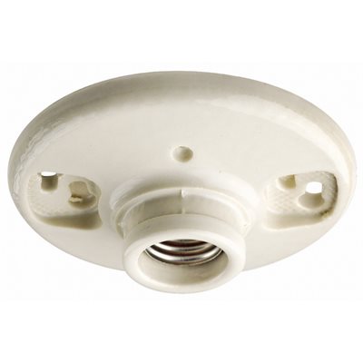 Lamp Socket Keyless Outlet Box Mount 1 Circuit Porcelain White