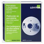 Lamp Socket Keyless Outlet Box Mount 1 Circuit Porcelain White