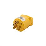 Electrical Plug Round Male Grounding 15A-125V 3-Wire Yellow
