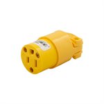 Electrical Plug Round Female Grounding 15A-125V 3-Wire Yellow