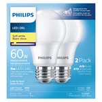 2PK LED Light Bulb 9w (60w) A19 Soft White